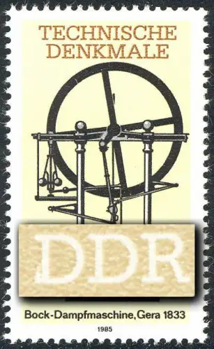 2957 Dampfmaschine 10 Pf: D mit Fleck, Feld 37, postfrisch **