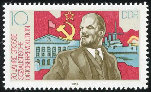 3130 Révolution d'octobre 10 Pf: cercle à gauche, boîte 14, **