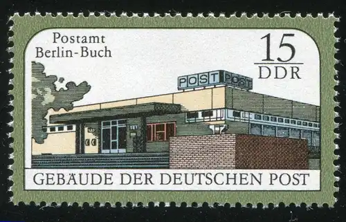 3145 Postamt Berlin-Buch avec défauts de plaque: rupture dans le vert de l'arbre, champ 24 **
