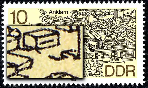 3162 Attaque: ligne de rupture à droite du bâtiment, champ 30, ** post-fraîchissement