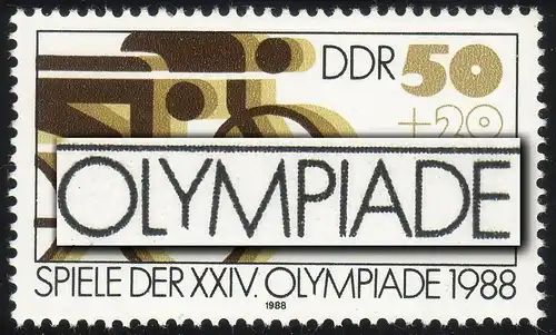 3188 Olympiade 50 Pf: Y von OLYMPIADE unten verkürzt, Feld 3, postfrisch **