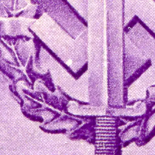 818V Journées de combat avec PLF V blanc tache en bas à gauche dans la croix gammée, champ 25, **