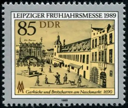 3236 Messe Leipzig 85 Pf: point sous le A de FÜHJUNJESSE, champ 42 **