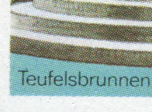 3266 Magdeburg 70 Pf. mit PLF schwarzer Punkt über dem T von Teufelsbrunnen, **