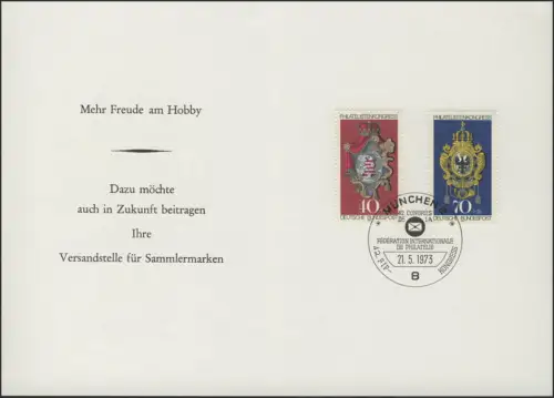Congrès annuel de la poste IBRA & Philatelistes Munich, SSt Munich 21.5.73