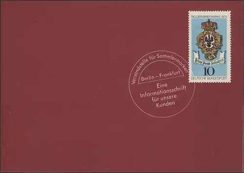 Le service de poste est publié chaque année, 10-25 ans, République fédérale d'Allemagne, ESSt Bonn 15.5.1974