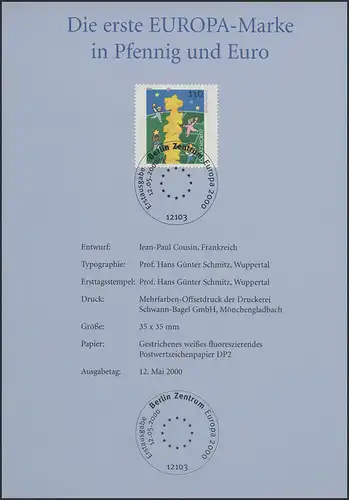 Publication officielle annuelle de la Poste Europe, ESSt Berlin 12.5.2000