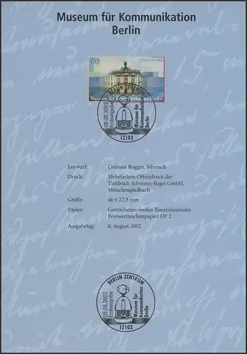 offizielle Jahresgabe der Post Museum für Kommunikation ESSt Berlin 2002