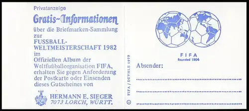 22Id MH Sieger/FIFA Buchdruck Variante c - postfrisch