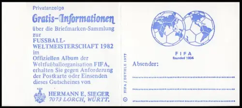22Id MH Sieger/FIFA Buchdruck Variante c - mit ZB **