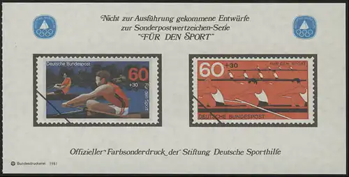 Aide sportive Impression spéciale de la barre Bund-MH 1981