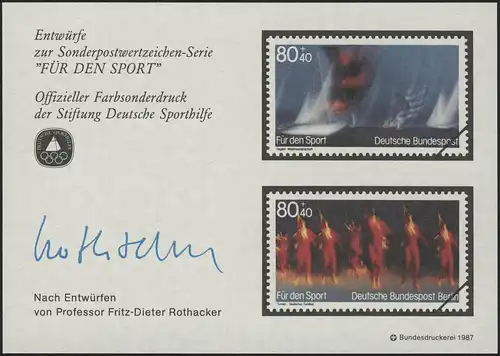 Sporthilfe Sonderdruck Entwerfer Rothacker Segeln und Turnen 1987