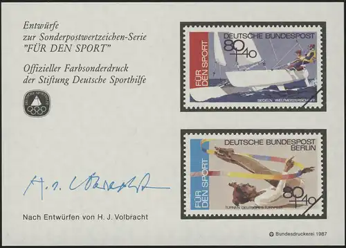 Aide sportive Impression spéciale concepteur Volbracht Tournes et voile 1987
