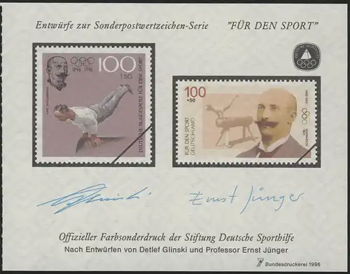 Sporthilfe Sonderdruck aus MH 1996 Carl Schuhmann Geräteturnen **