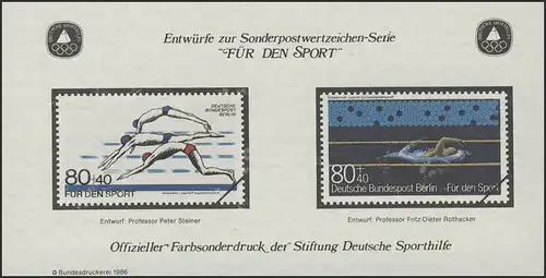 Aide sportive Impression spéciale de Berlin-MH Natation Saut de départ 1986