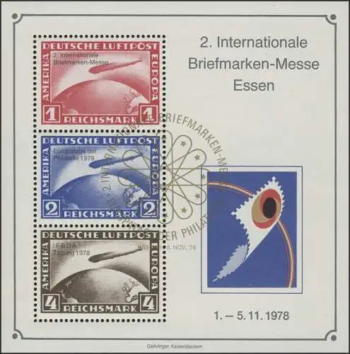 Impression spéciale AUPHV Salon Essen 1978, timbre spécial doré