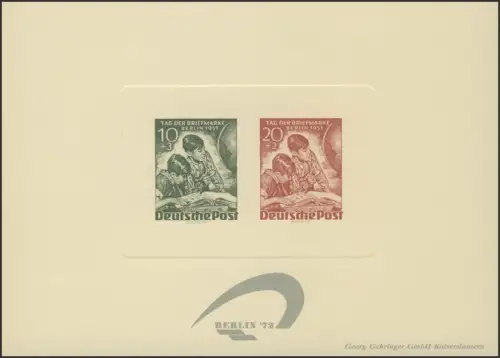 Berlin-Special Press Berlin'72 Block Manille Carton sans filigrane