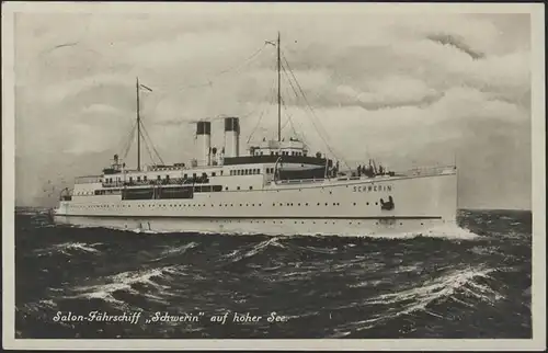 Salon-Fährschiff Schwerin auf hoher See, Oktober 18.10.1931