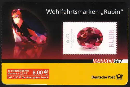 87 MH Pierre précieuse Rubin, première utilisation du tampon Bonn