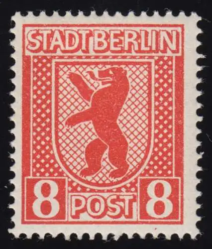 SBZ 3 A vx Berliner Bear 8 Pf, orange, **