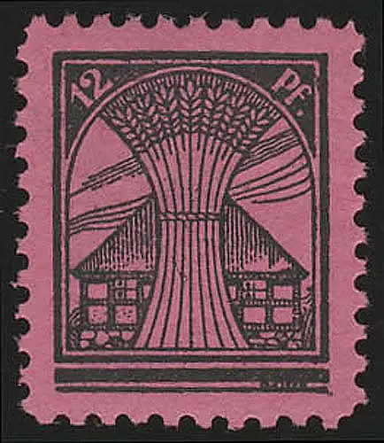 SBZ 16 Freimarke 12 Pf schwarz auf lilarosa, **