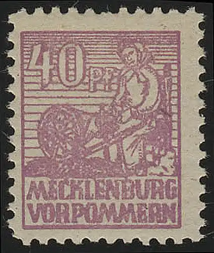 SBZ 40ya marque libre 40 Pf, pourpre clair à violet moyen, d'une dent, **