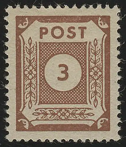 SBZ 56a chiffre 3 pf, brun vif orange, **