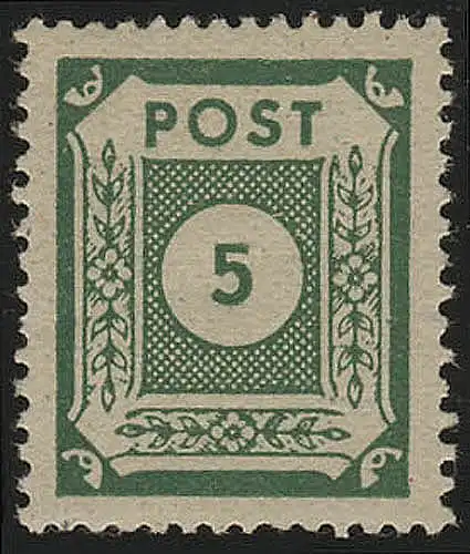 SBZ 57a Ziffer 5 Pf, dunkelgrün Töne, **