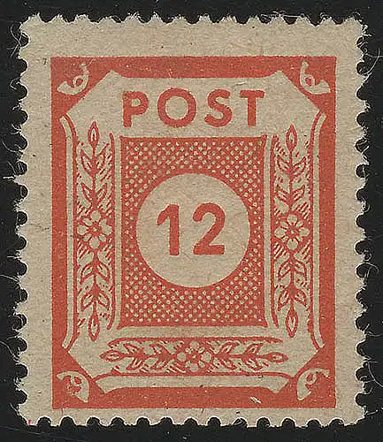 SBZ 60a chiffre 12 Pf, tons orange, **