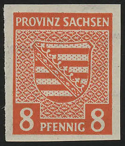 SBZ 70X Provinzwappen 8 Pf, Wz.1X, gelblichrot Töne, geschnitten, **
