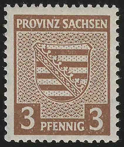 SBZ 74X Provinzwappen 3 Pf, Wz.1X, gezähnt, **