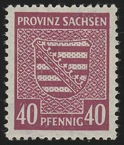 SBZ 84Xc Provinzwappen 40 Pf, Wz.1X, dunkelbräunlichlila, gezähnt, **