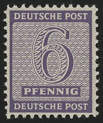 SBZ 121X, paragraphe 6 Pf, Wz.1X violet, **