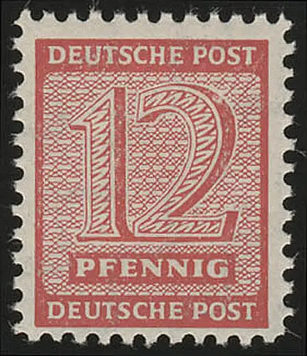SBZ 123X Ziffer 12 Pf, WZ.1X, rot, **