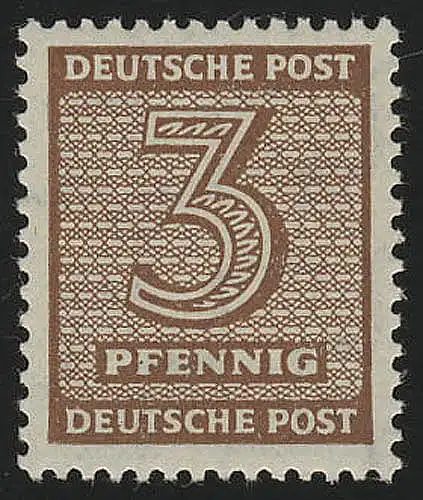 SBZ 126Xwa, paragraphe 3 Pf, WZ.1X, brun, **