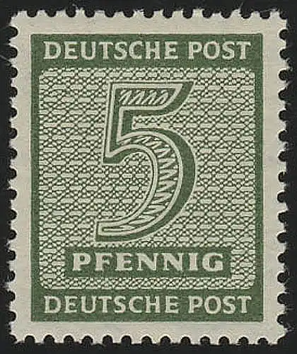 SBZ 128Yw, paragraphe 5 Pf, WZ.1Y, vert olive **
