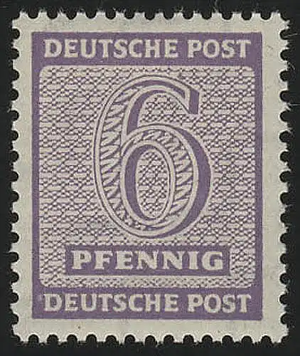 SBZ 129Xw, paragraphe 6 Pf, WZ.1X, gris-violet, **