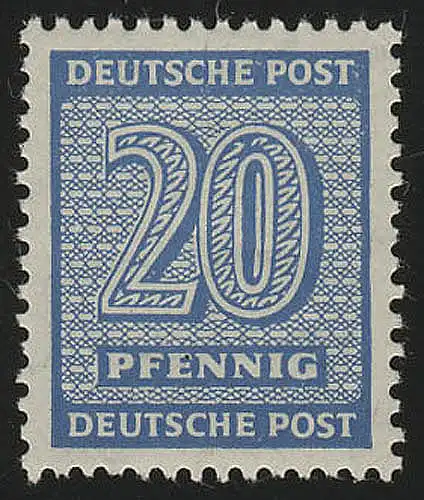 SBZ 134Xw chiffre 20 Pf, WZ.1X, bleu, **