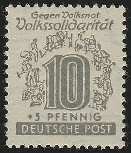 SBZ 143Y Volkssolidarität 10 Pf, lebhaftgrau, **