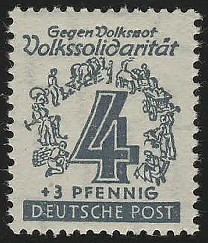 SBZ 139Y Volkssolidarität 4 Pf, dunkelblaugrau, **