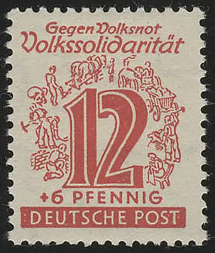SBZ 144Y Volkssolidarität 12 Pf, lebhaftrot, **
