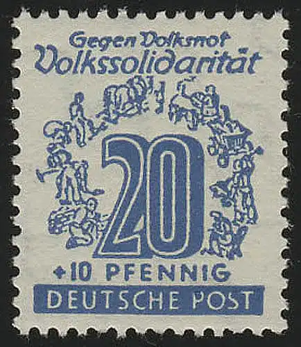 SBZ 146Y Volkssolidarität 20 Pf, blau, **