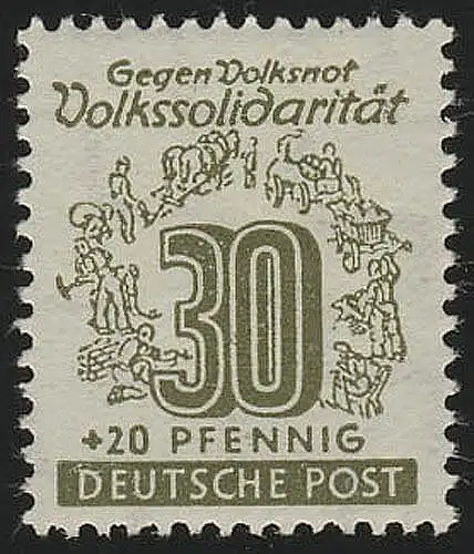 SBZ 147Y Solidaritarisme populaire 30 Pf, gris foncé, **