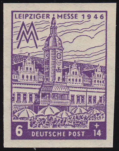 SBZ 162BX Leipziger Messe 6 Pf, WZ.1X, violet, **