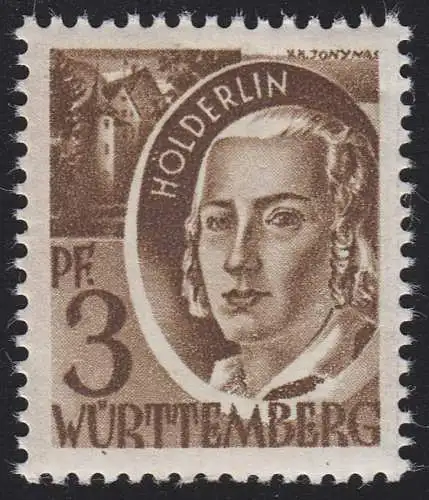 Württemberg 2yv Freimarke 3 Pf., postfrisch **
