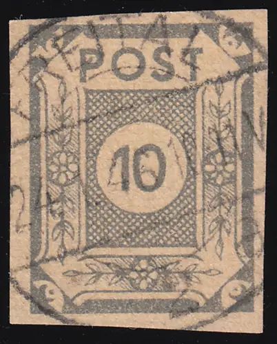 SBZ 52a ux Ziffer 10 Pf, dunkelgrau, Gummi x, O geprüft