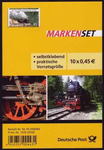 FB 20 Harzer Schmalspurbahn, Folienblatt 10x2916, **