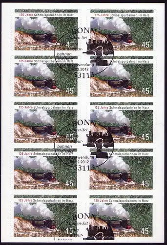 FB 20 Harzer voie étroite, feuille 10x2910, première utilisation du tampon Bonn