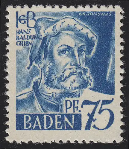 Baden 11 Freistemark 75 Pf. post-freeich **