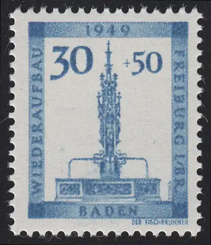 Baden 41A Wiederaufbau 30 Pf. gezähnt **